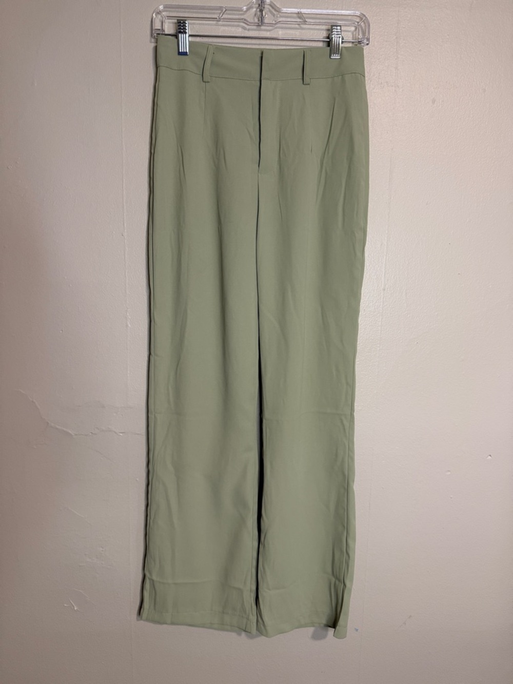 Wide Leg Womens Trousers in Sage Green